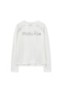 Matin Kim Lettering Graphic Long Sleeve Top — White