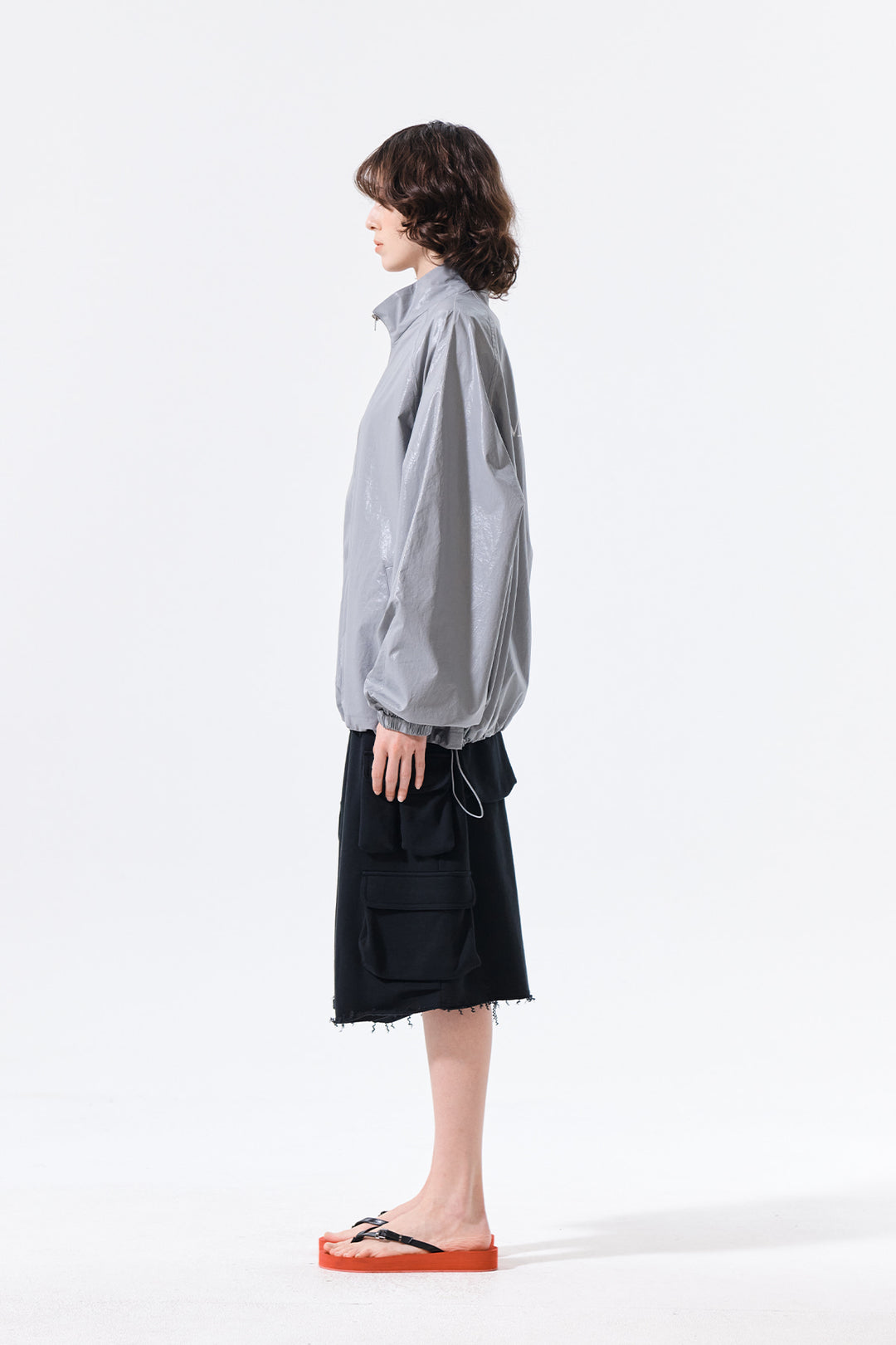 Matin Kim Logo Coating Jumper Dark — Gray