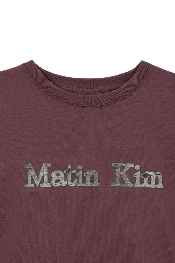 Matin Kim Vintage Logo Graphic Top — Burgundy