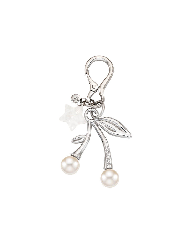 Stand Oil Cherry Pearl Keyring — Silver