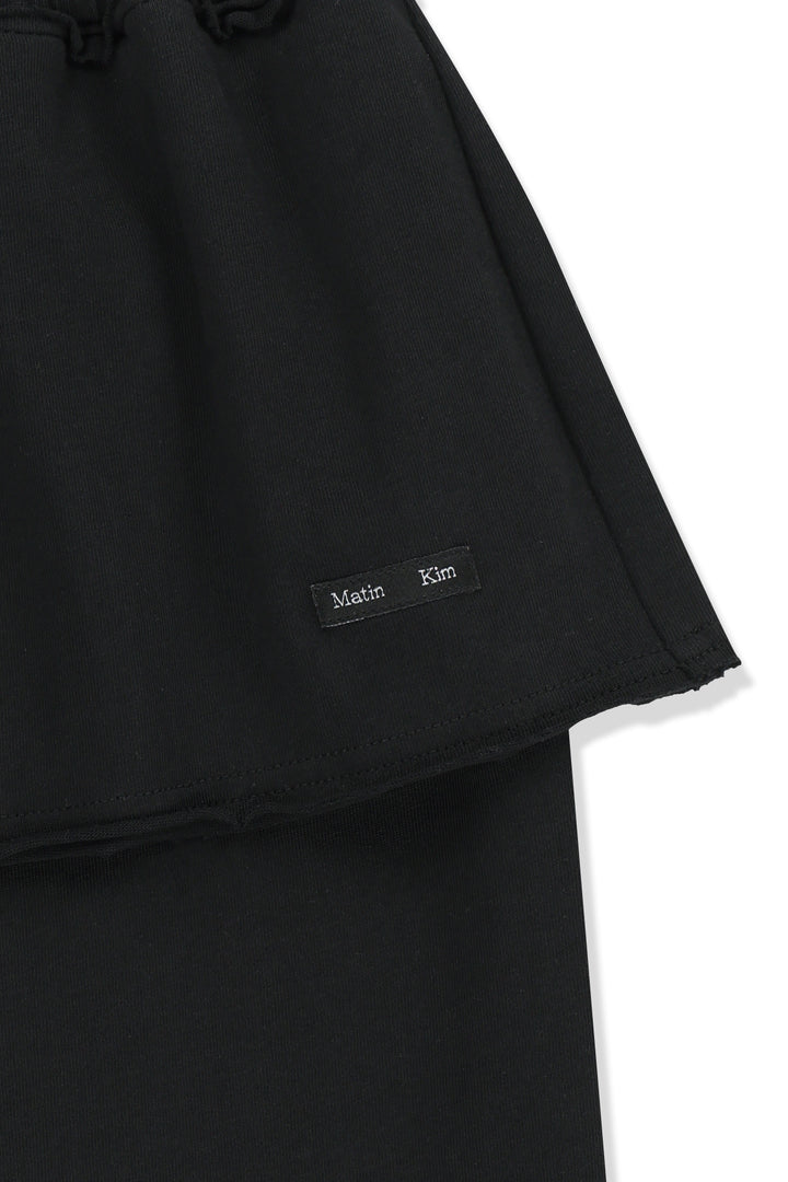 Matin Kim Layered Skirt Jersey Pants — Black