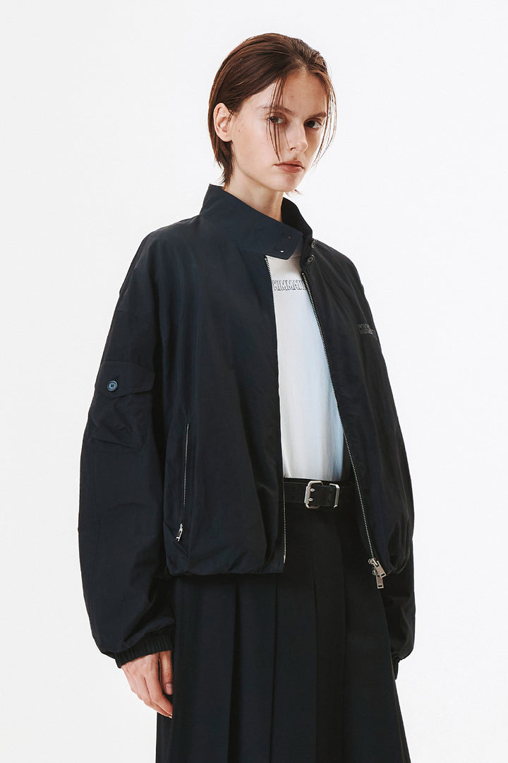 KIMMATIN Logo Embroidery Balloon Jumper — Black