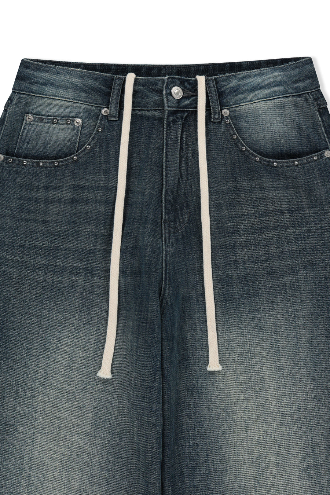 Matin Kim Stud Point Denim Pants — Blue