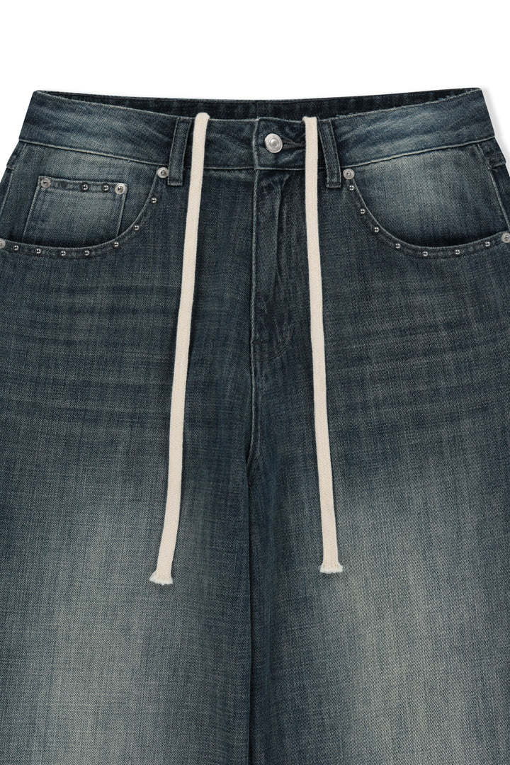 Matin Kim Stud Point Denim Pants — Blue