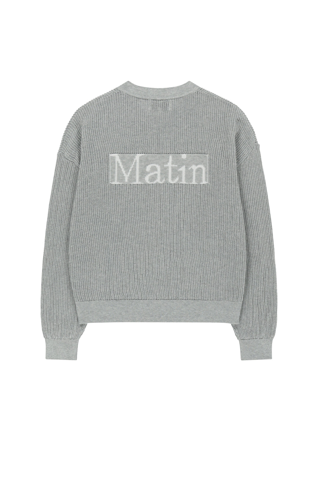 Matin Kim Back Logo Jacquard Mesh Knit Zip — Light Grey