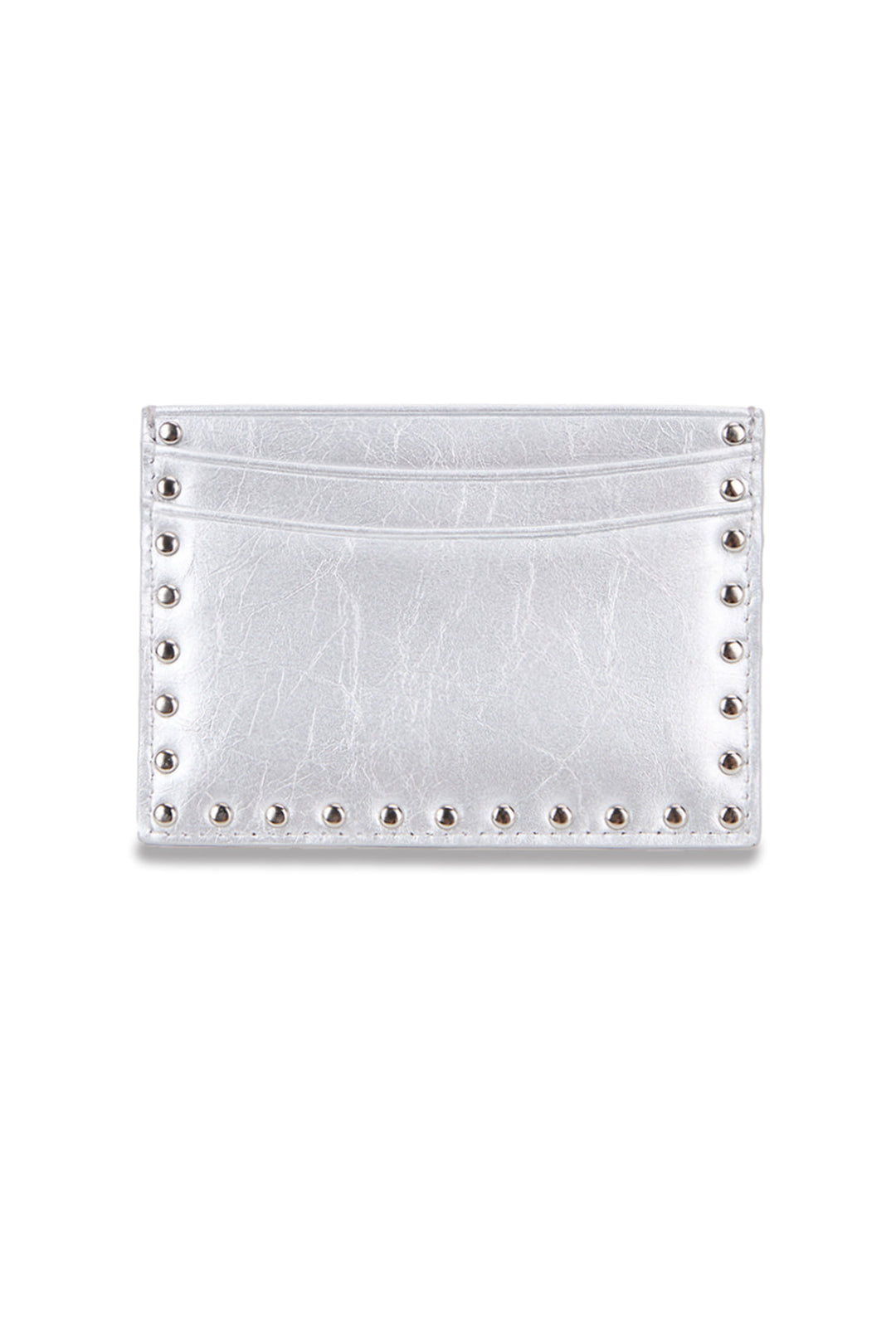Matin Kim Western Stud Card Wallet — Silver