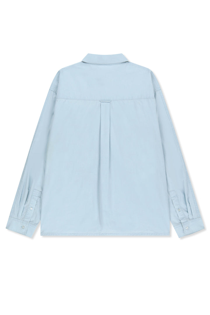 Matin Kim Washed Cotton Drawstring Shirt Sky