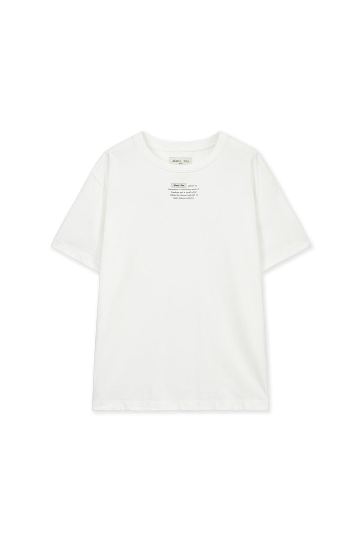 Matin Kim Label Point Lettering Top — White