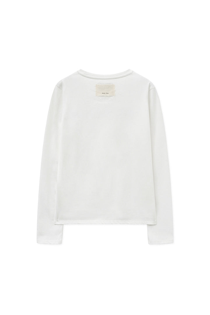 Matin Kim Lettering Graphic Long Sleeve Top — White