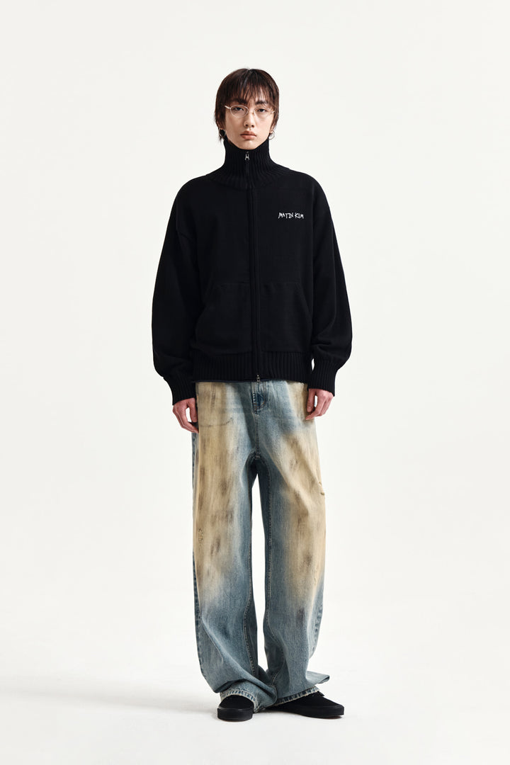 Matin Kim Vintage Dirty Washed Denim Pants — Light Blue
