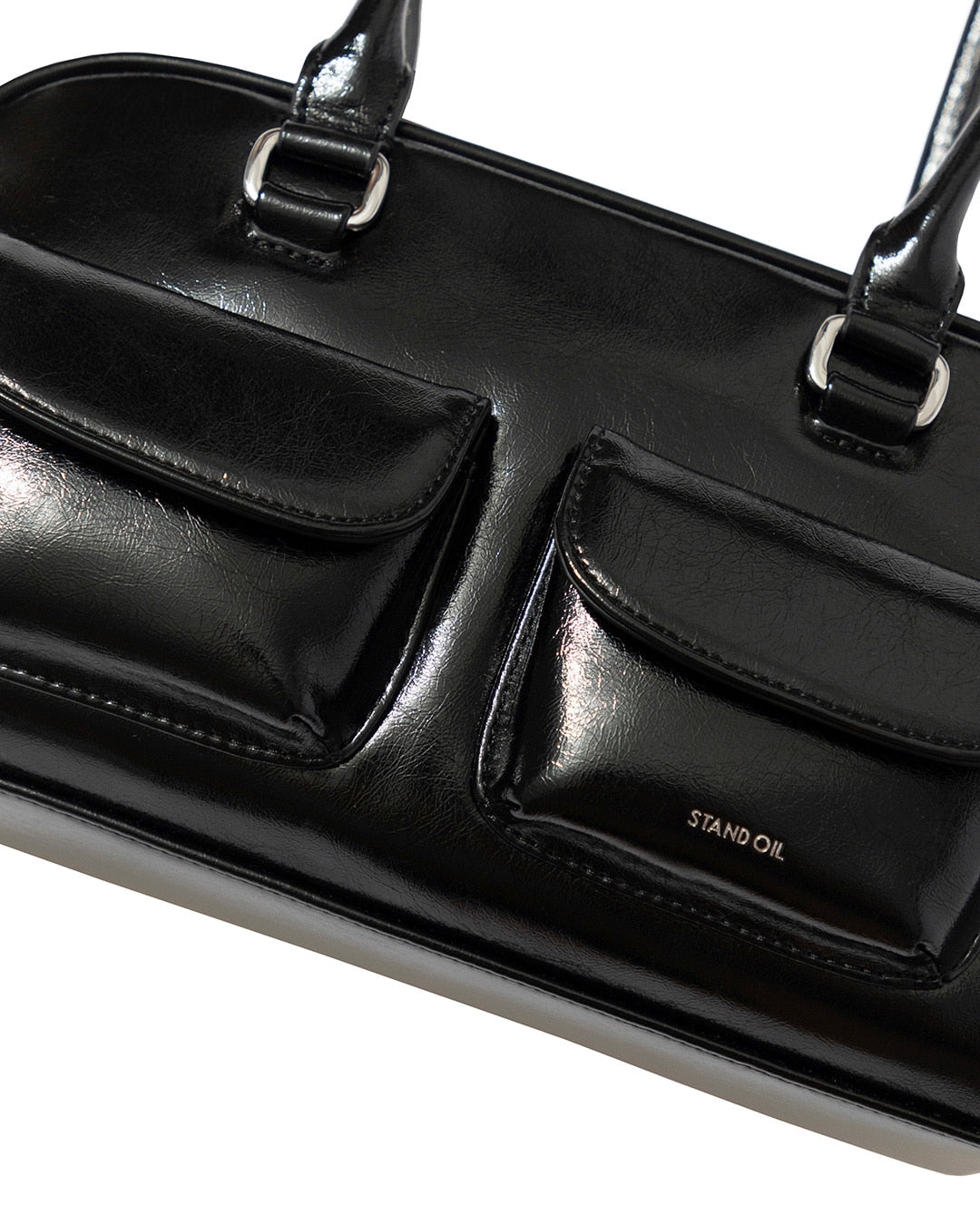 Stand Oil Chubby Bag — Quilted Bowling Crossbody — Black