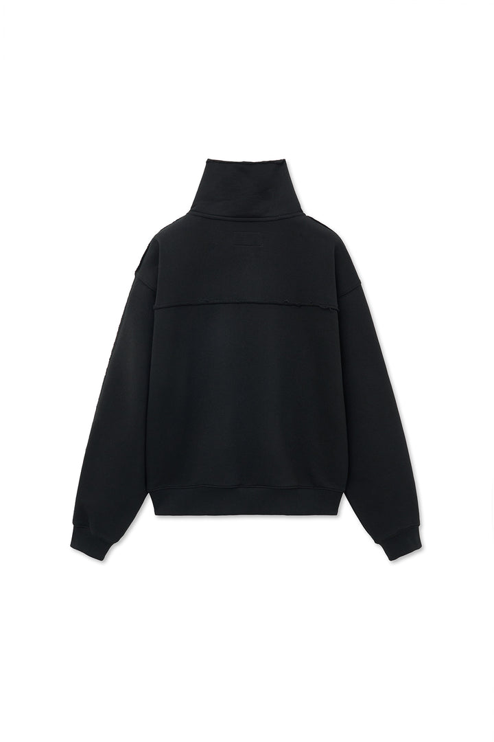 Matin Kim Cut Out Half Zip Sweatshirt — Black