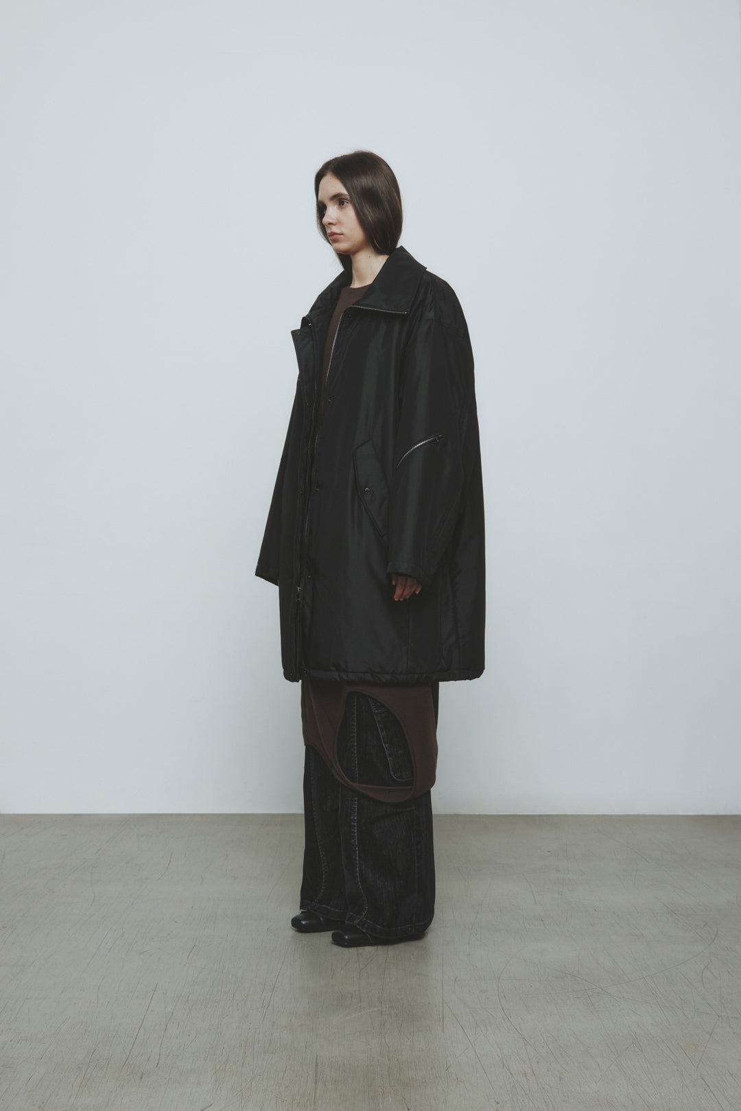 KIMMATIN Highneck Oversize Padded Jumper — Black