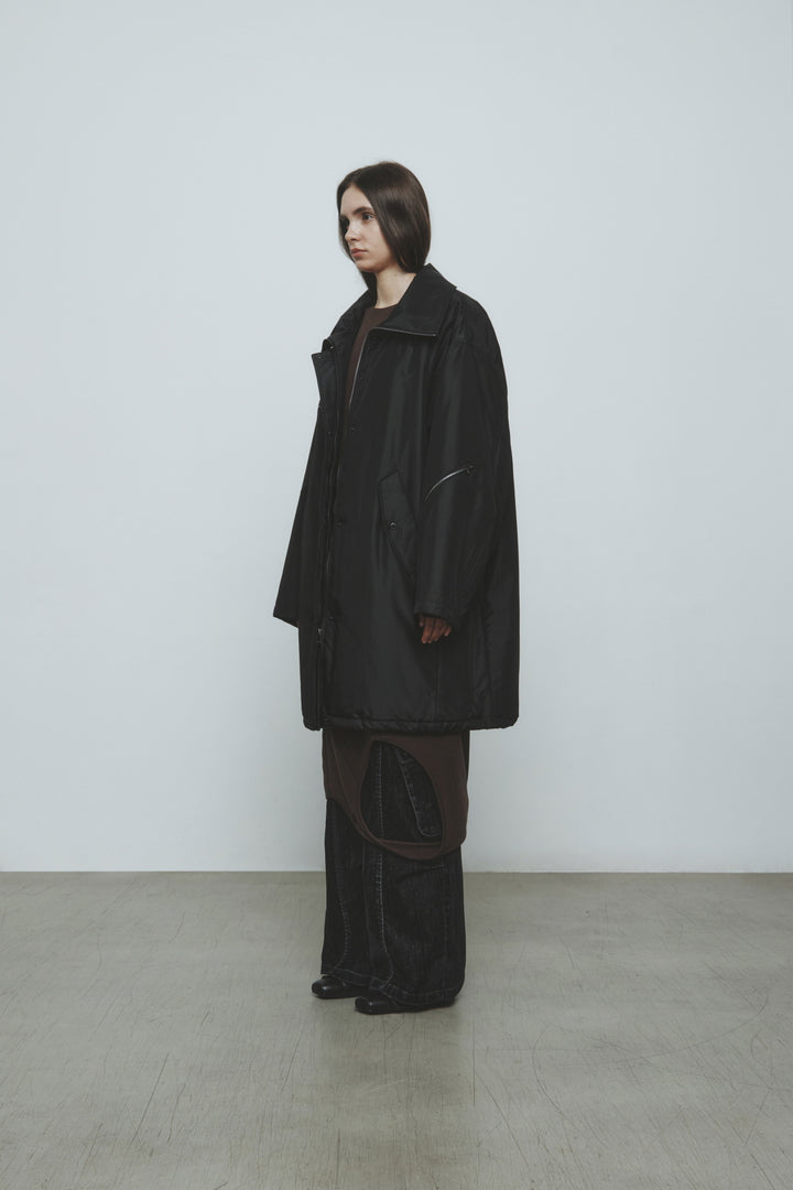 KIMMATIN Highneck Oversize Padded Jumper — Black