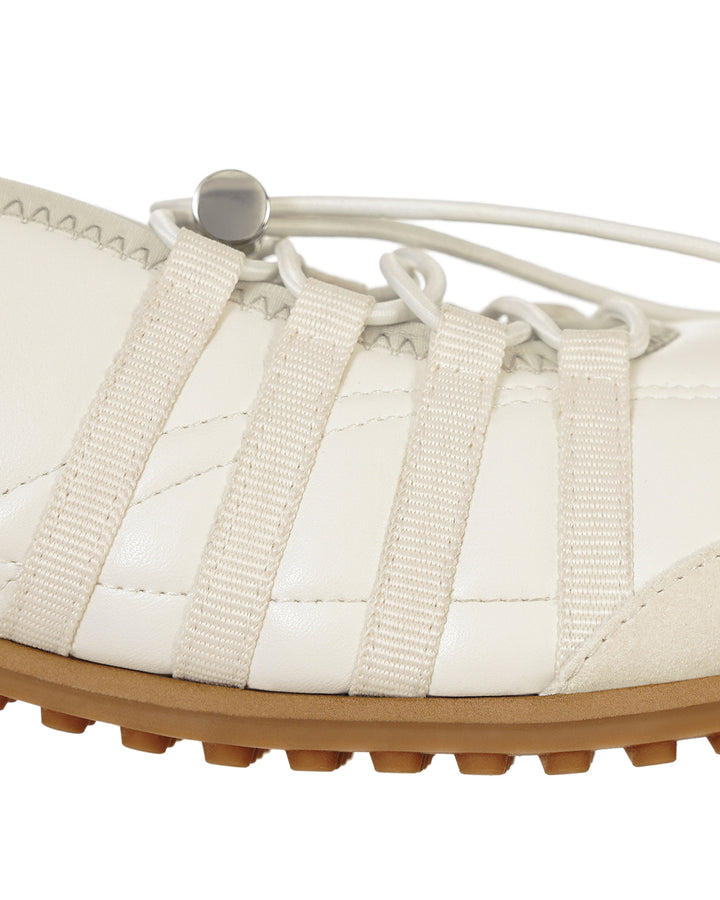 Stand Oil Tie Mary Jane Sneaker — Cream