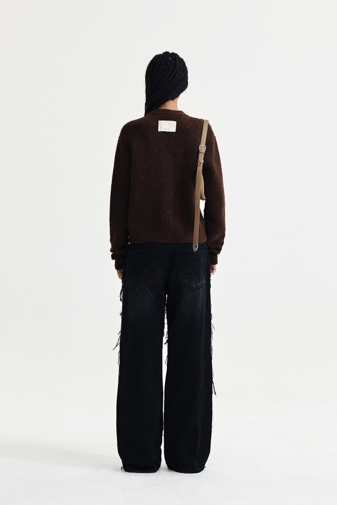 Matin Kim Poni Coni Knit Zip Up — Brown