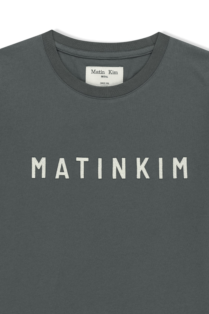 Matin Kim Applique Felt Logo Top — Charcoal