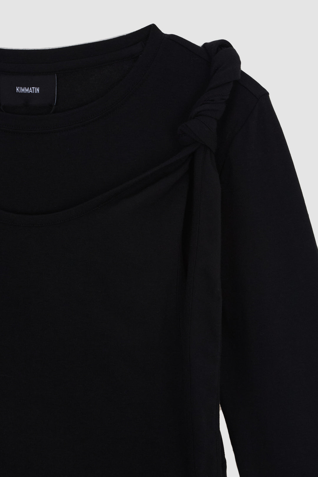 KIMMATIN Twist Strap Long Sleeve Top — Black
