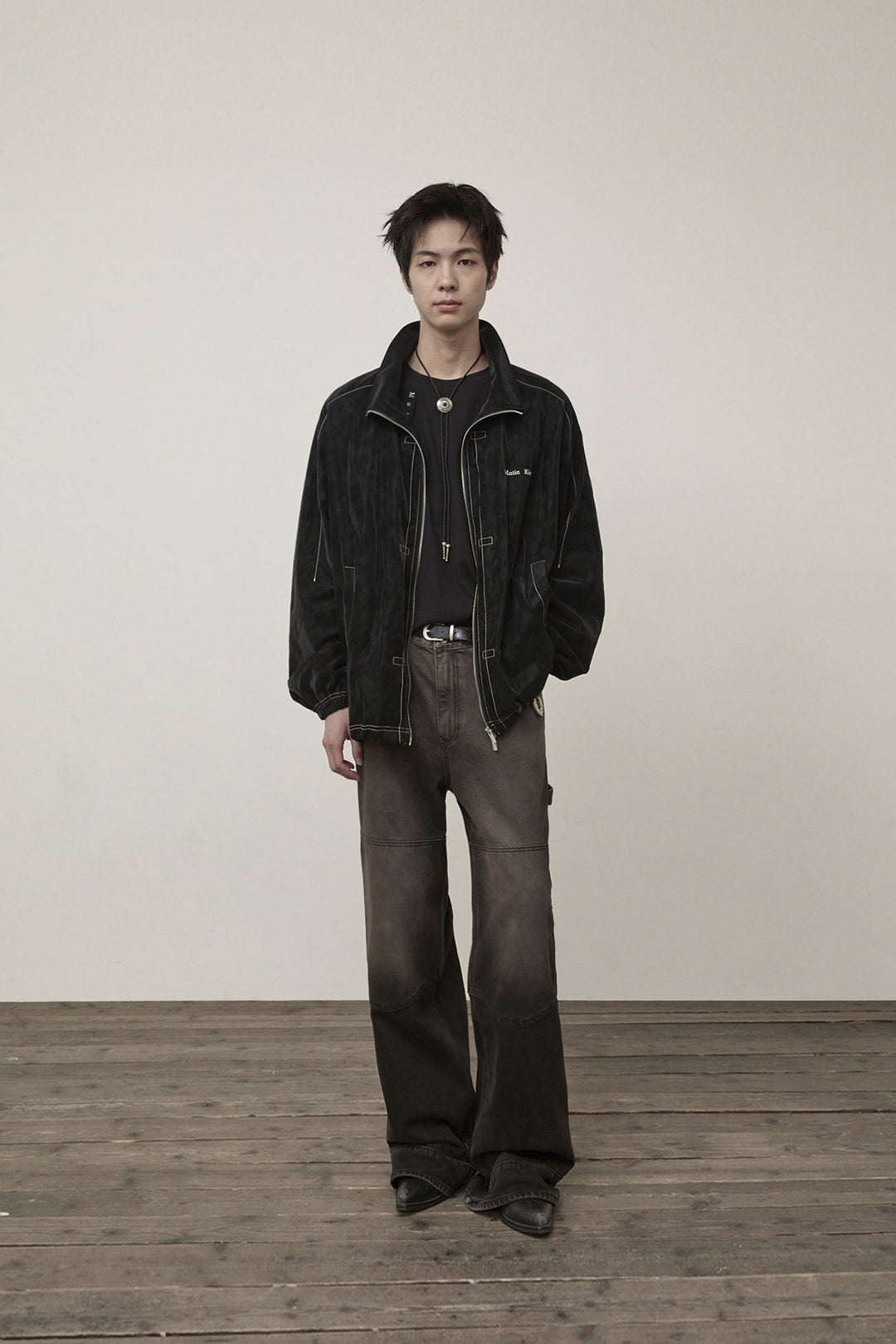 Matin Kim Stitch Point High Neck Jumper — Black