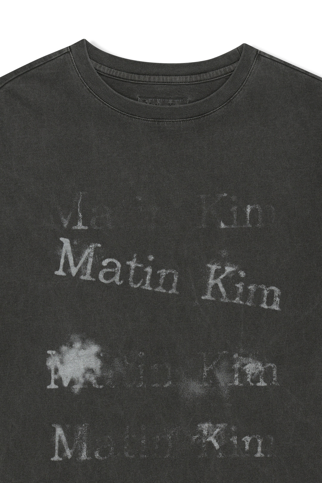 Matin Kim Pigment Graffiti Logo Tee — Charcoal