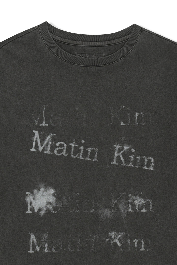 Matin Kim Pigment Graffiti Logo Tee — Charcoal