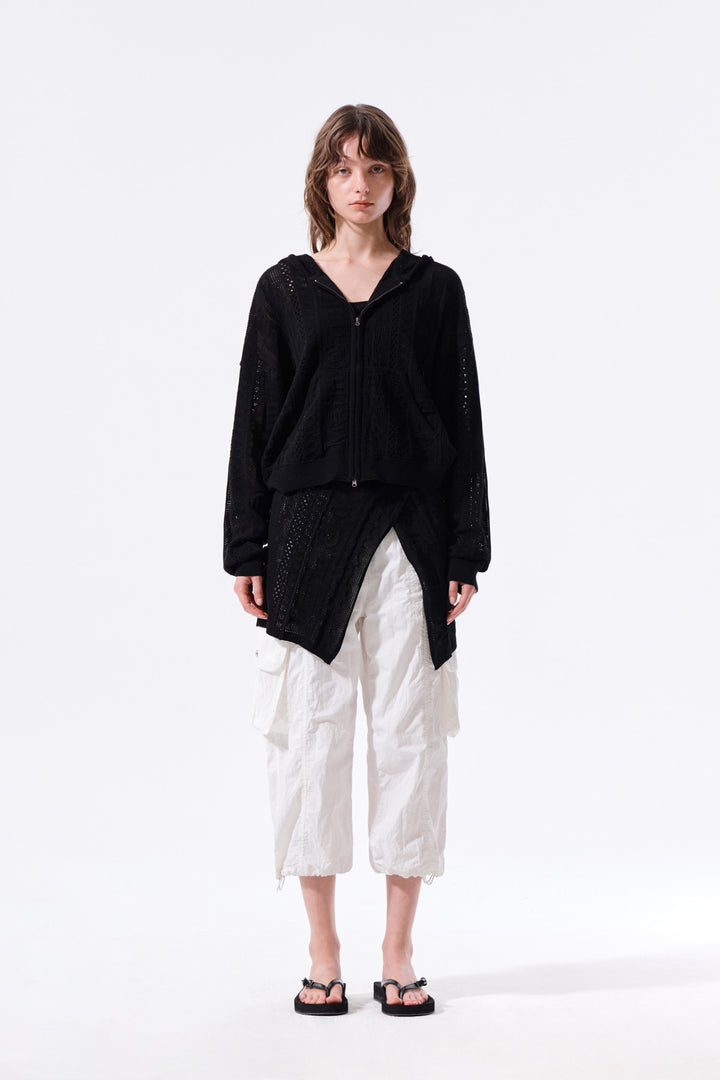 Matin Kim Mesh Logo Wrap Mini Skirt — Black