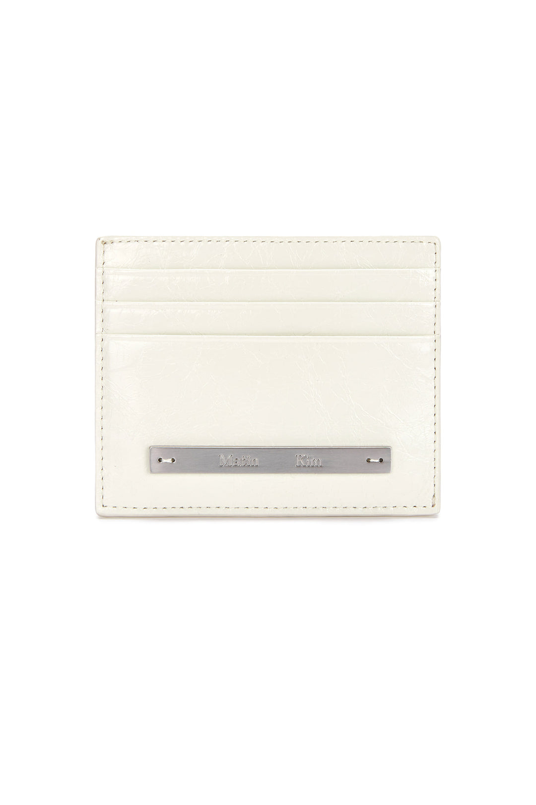 Matin Kim Glossy Slim Metal Card Holder — Ivory