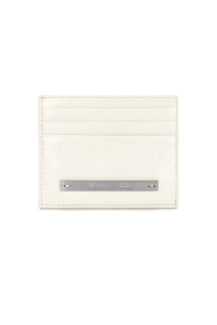 Matin Kim Glossy Slim Metal Card Holder — Ivory