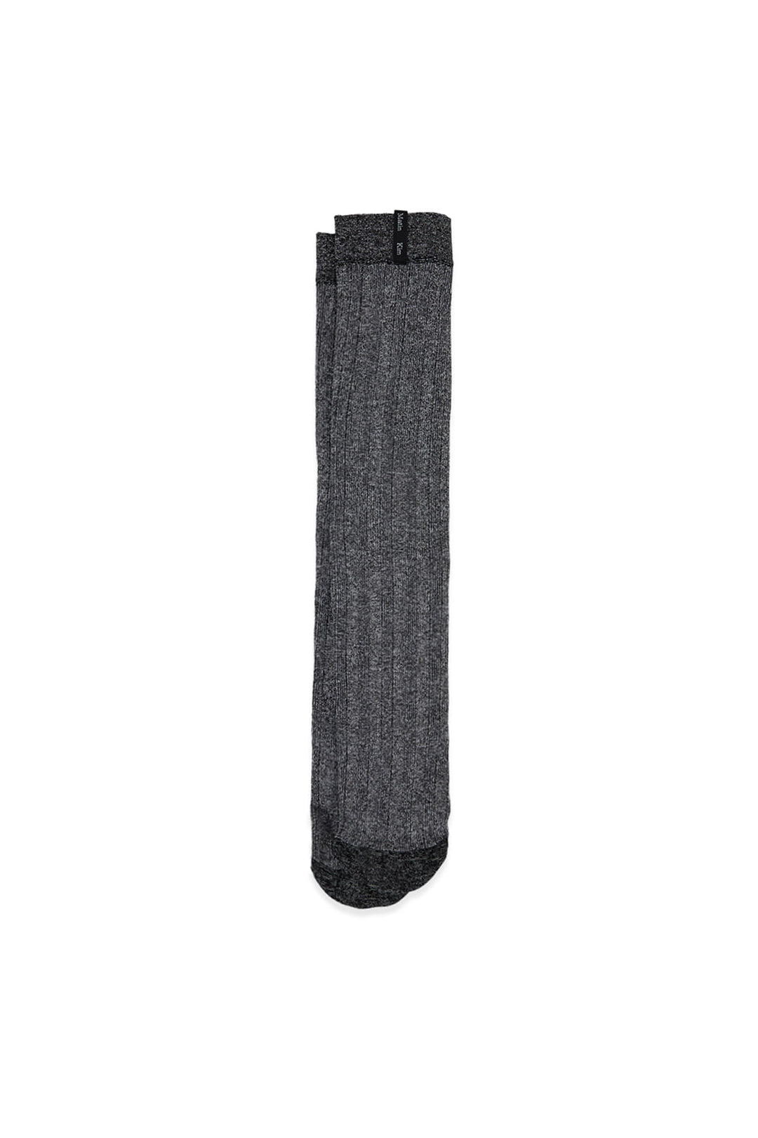 Matin Kim Metal Ribbed Stocking Socks — Charcoal