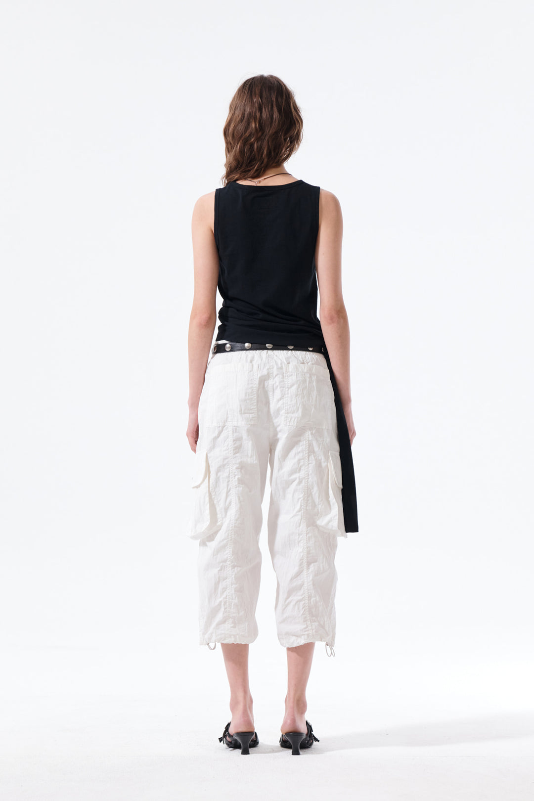 Matin Kim Hem Tie Detail Sleeveless Top — Black