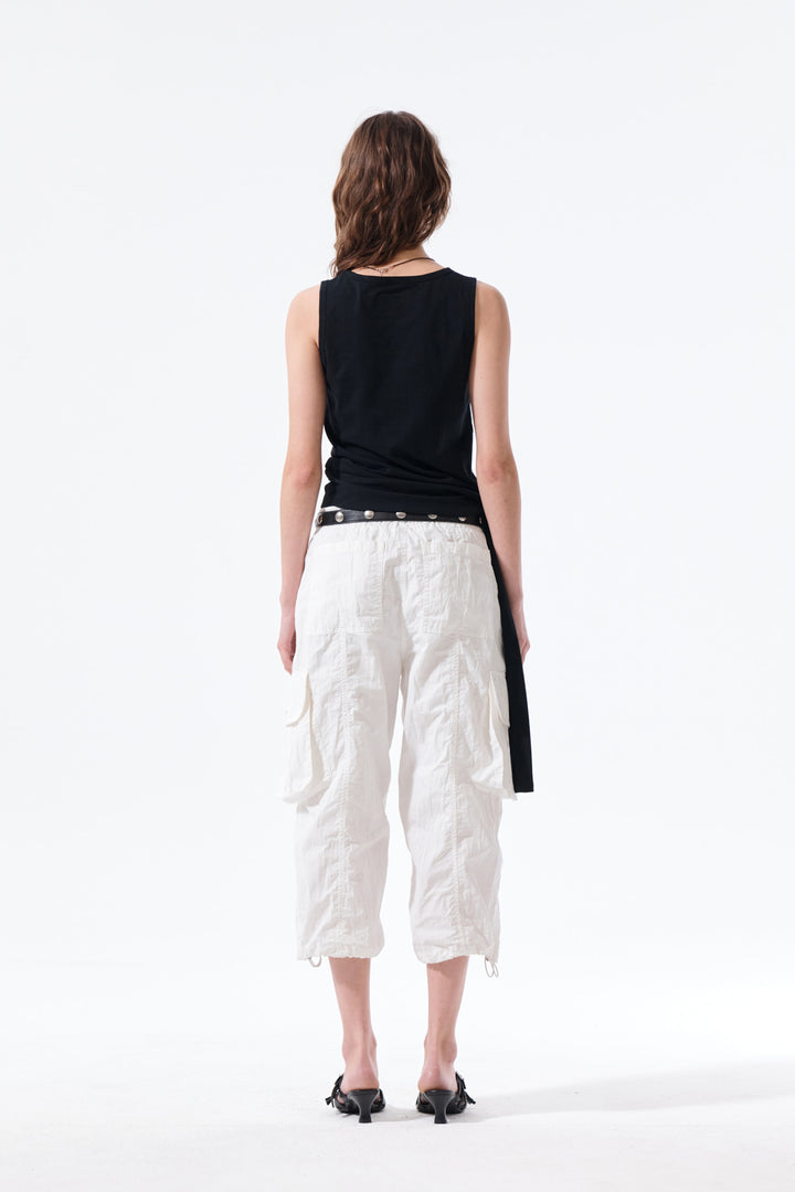 Matin Kim Hem Tie Detail Sleeveless Top — Black