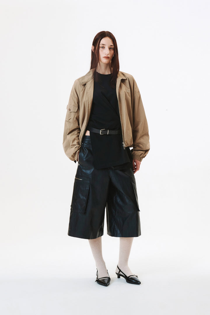 KIMMATIN Logo Embroidery Balloon Jumper — Khaki