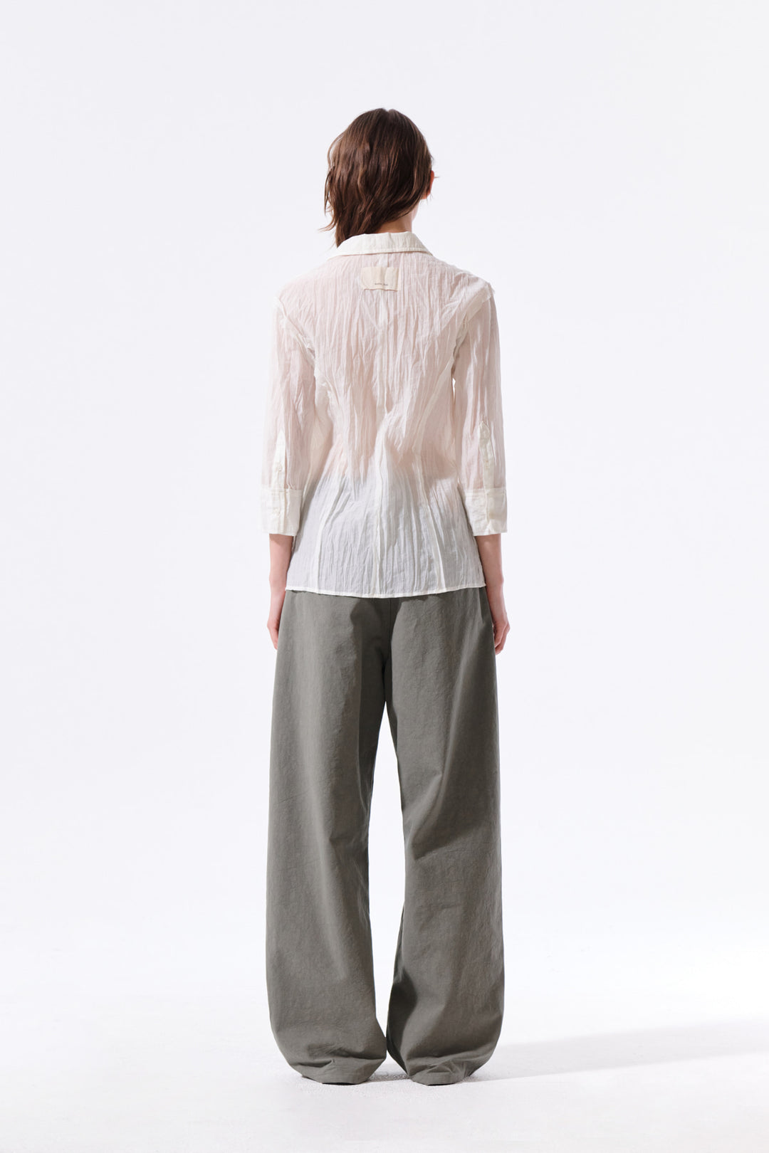 Matin Kim Raw Edge Crinkle Blouse — Cream
