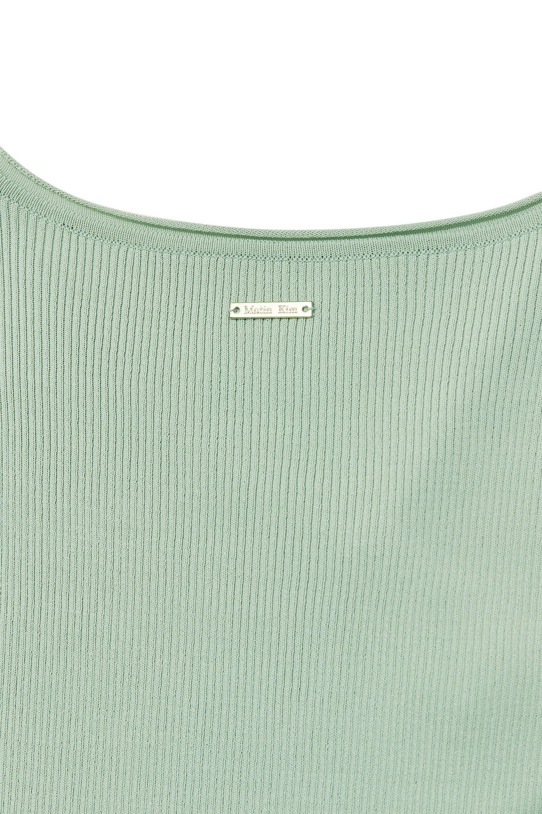 Matin Kim Scarf Point Knit Top — Mint