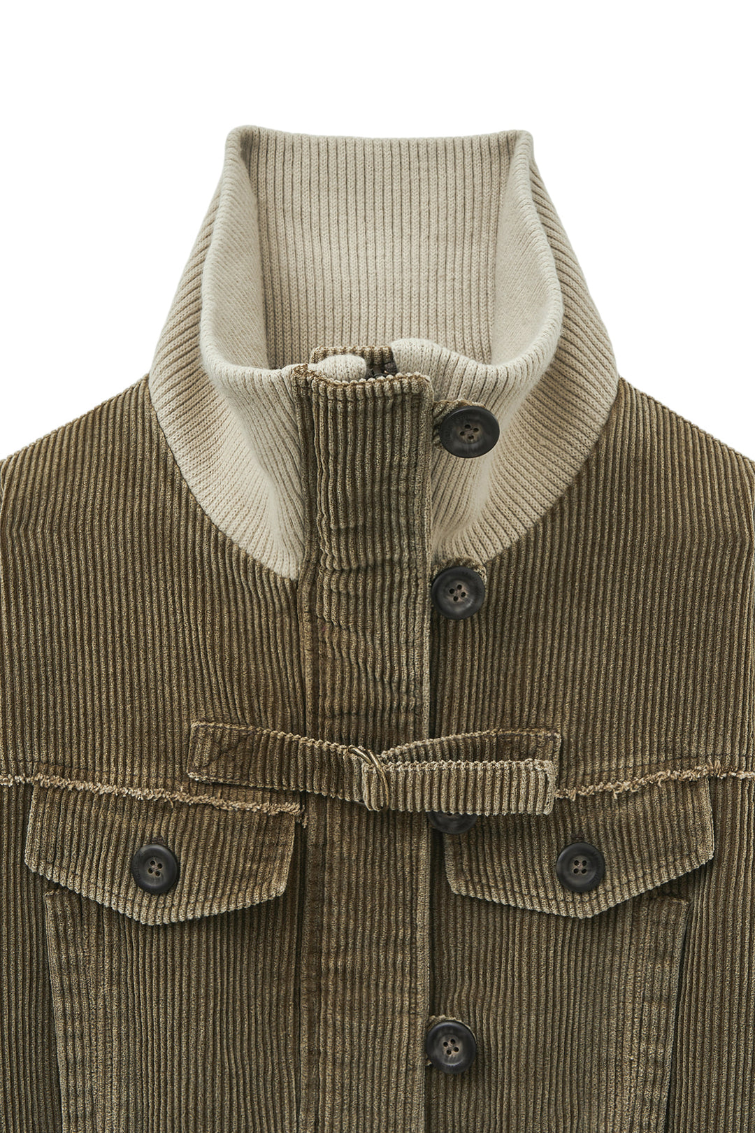 Matin Kim Washed Corduroy Bomber Jumper — Khaki