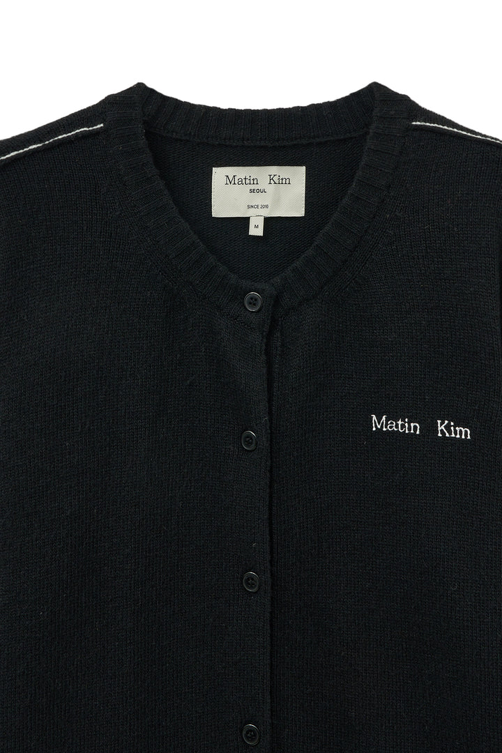 Matin Kim Cashmere Blended Round Knit Cardigan — Black