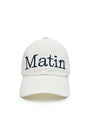 Matin Kim Logo Stitch Ball Cap — White