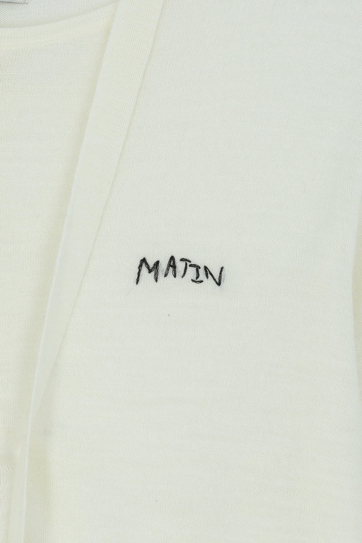 Matin Kim String Detail Knit Cardigan — Cream