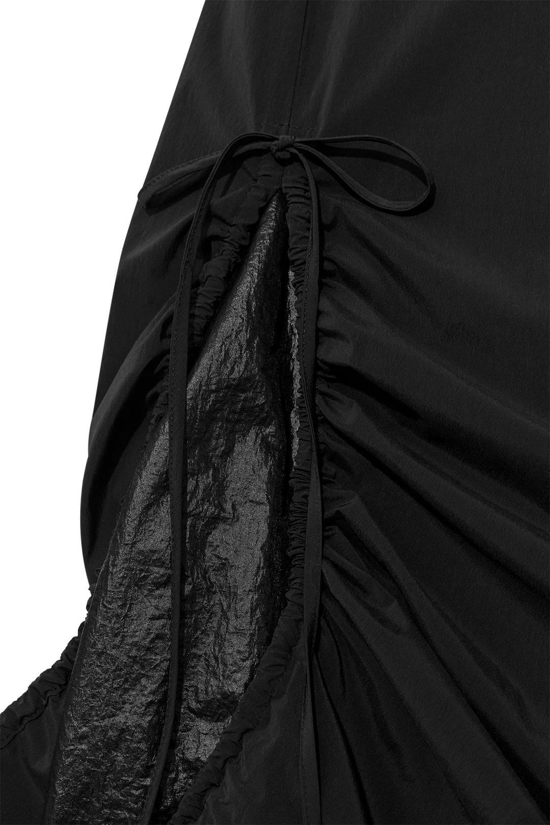 Matin Kim Shirring Layered Maxi Skirt — Black