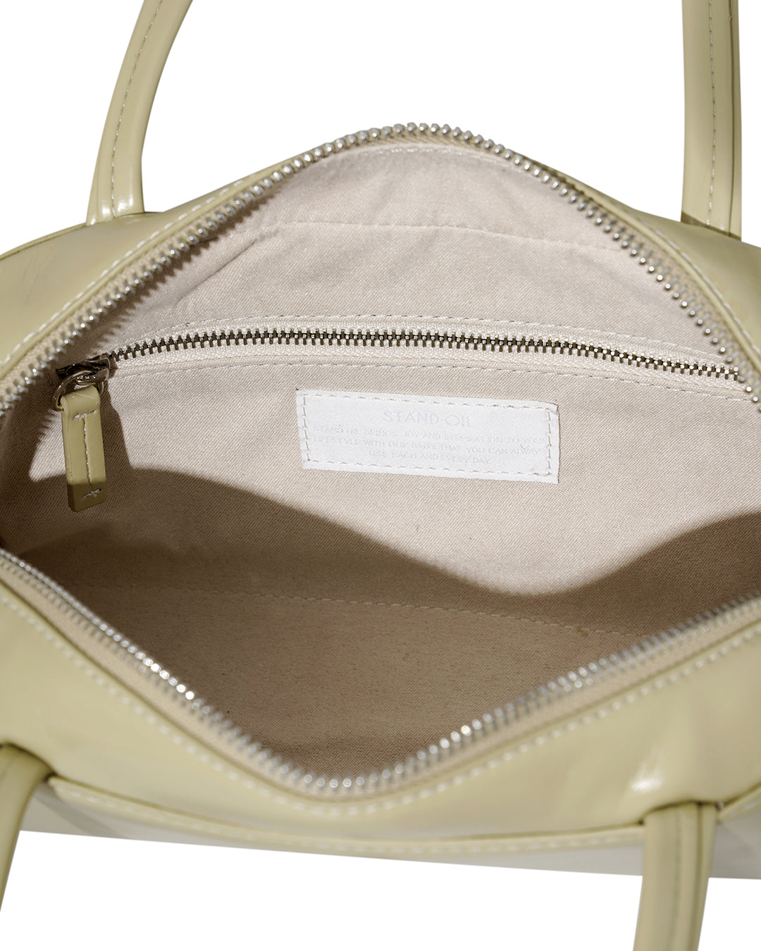 Stand Oil Post Bag — Square Box Shoulder Bag — Sand