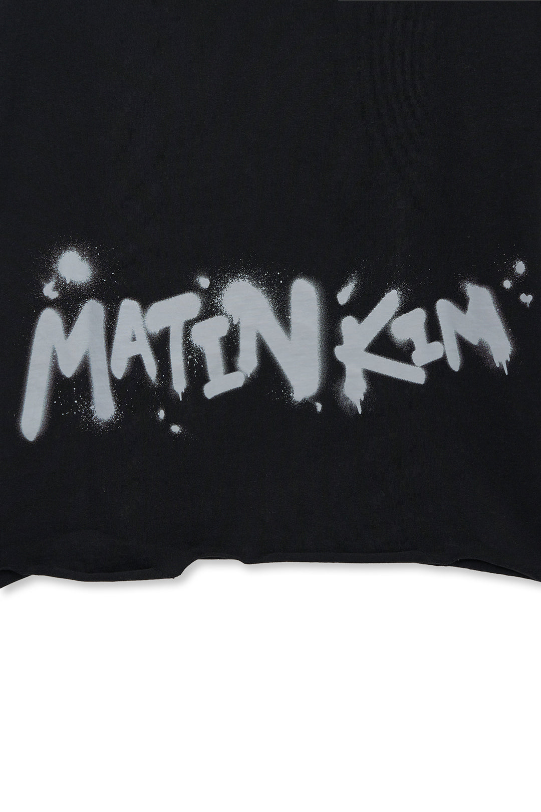 Matin Kim Raw Cut Graffiti Logo Top — Black