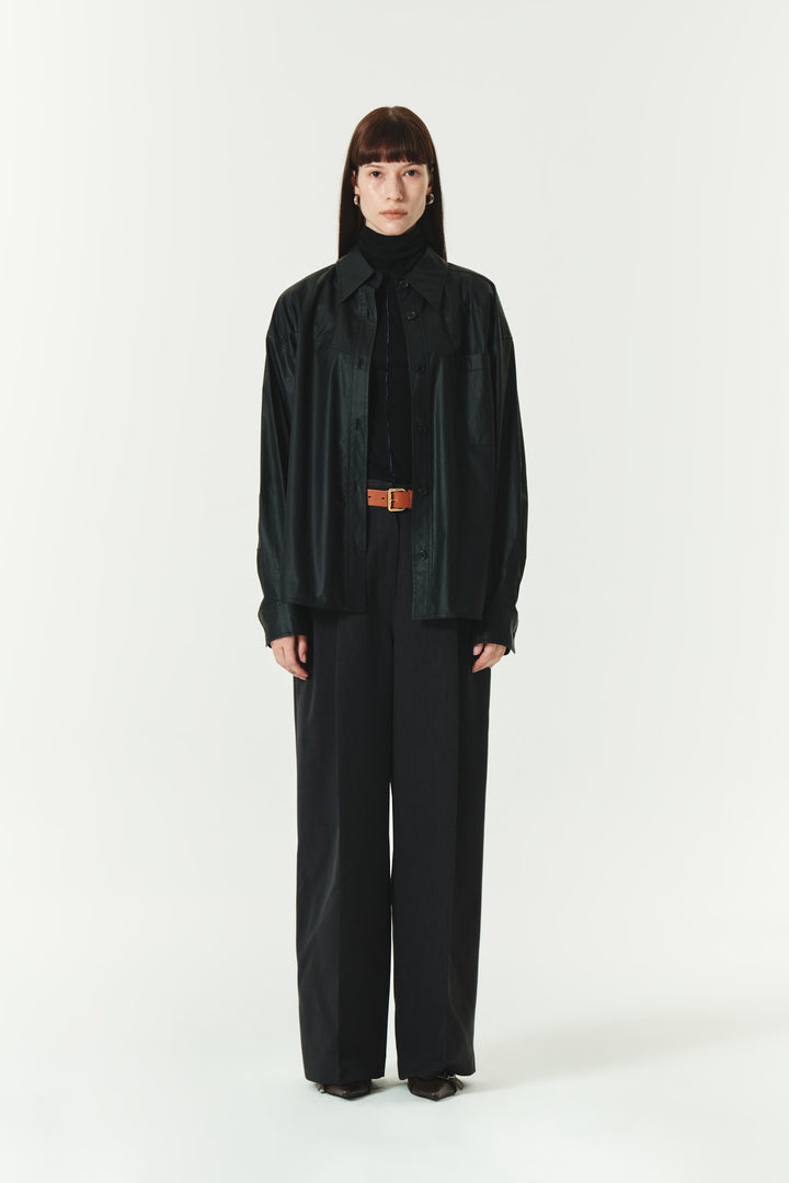 KIMMATIN Two Way Coating Shirt — Black