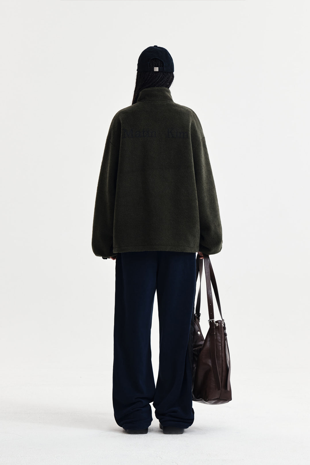 Matin Kim Sherpa Fleece Drawstring Pants — Navy blue