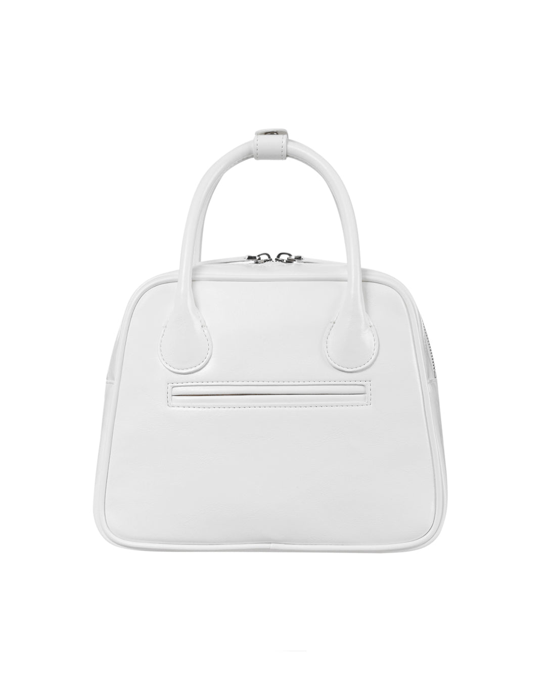 Stand Oil Momo Bag — Glossy Trapezoid Tote — White