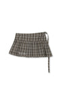 Matin Kim Check Layered Skirt — Gray