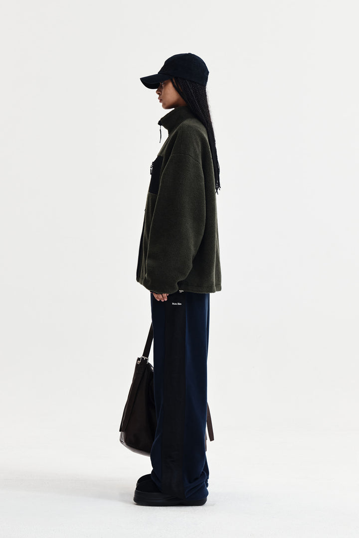 Matin Kim Sherpa Fleece Drawstring Pants — Navy blue
