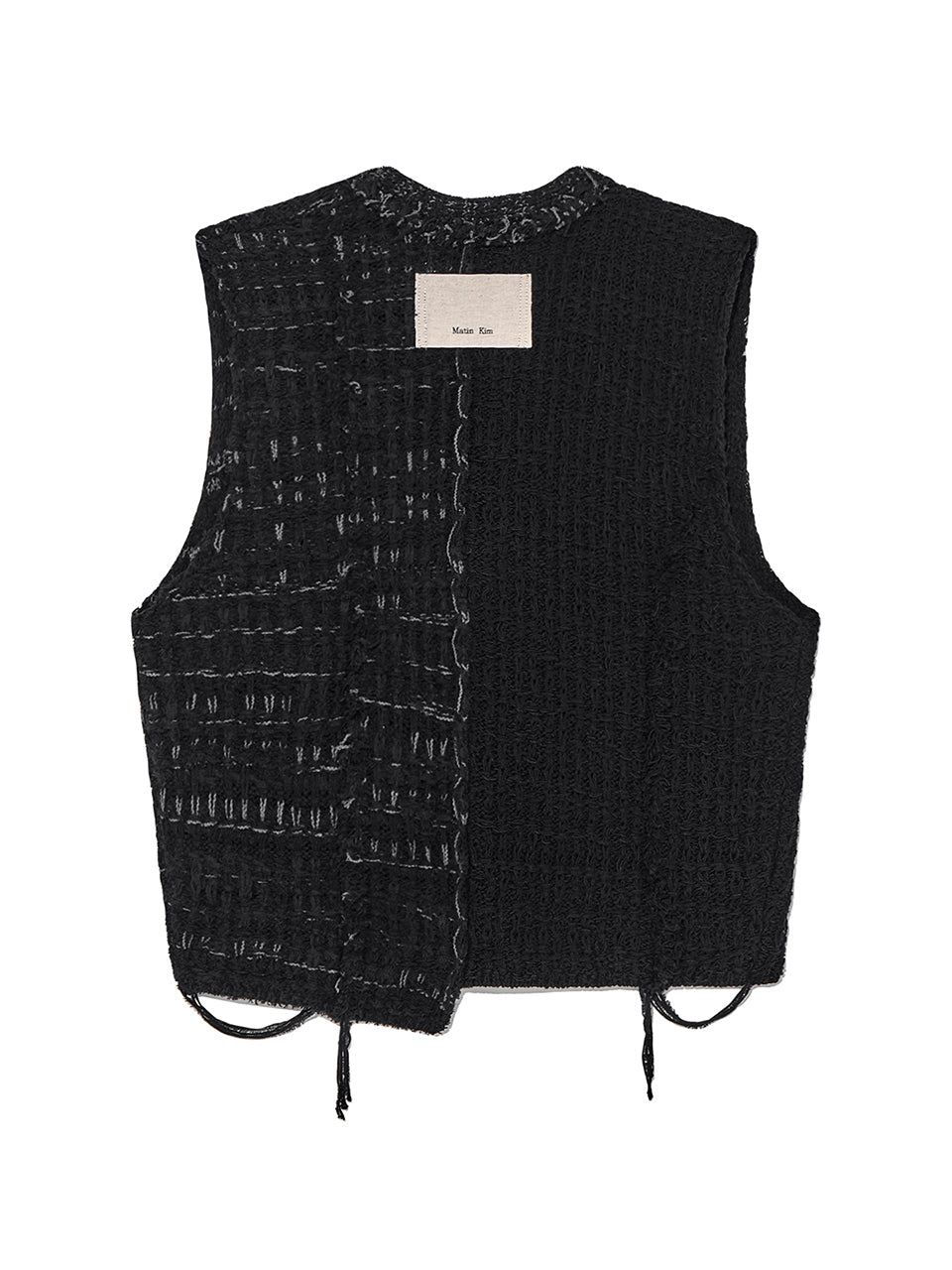 Matin Kim Rough Tweed Knit Vest — Black