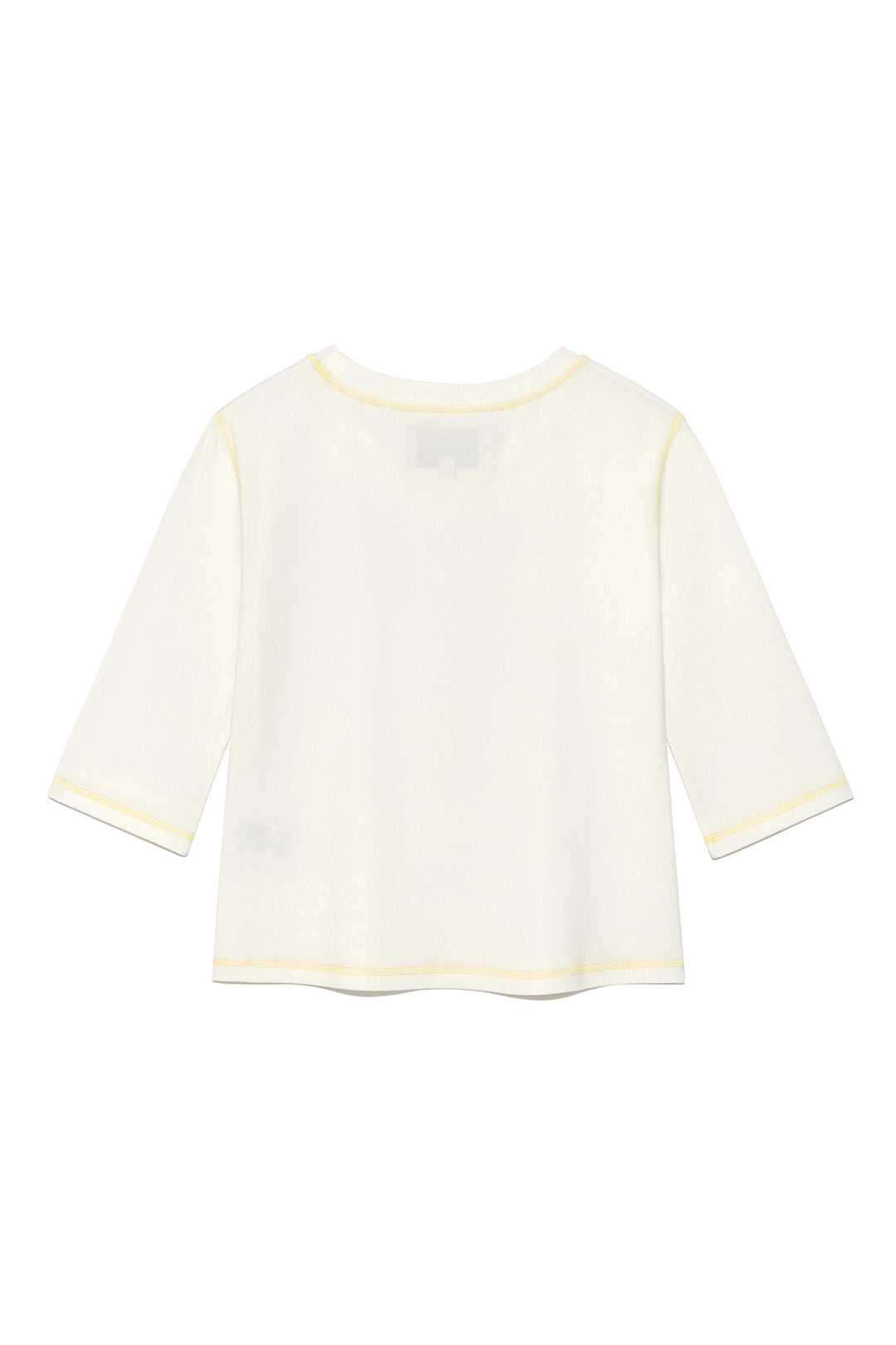 Matin Kim Three Quarter Logo Slim Top — White