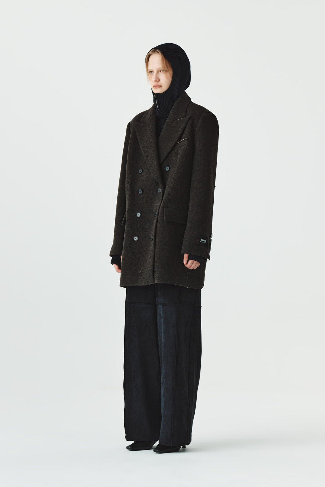 KIMMATIN Overfit Midi Double Coat — Brown