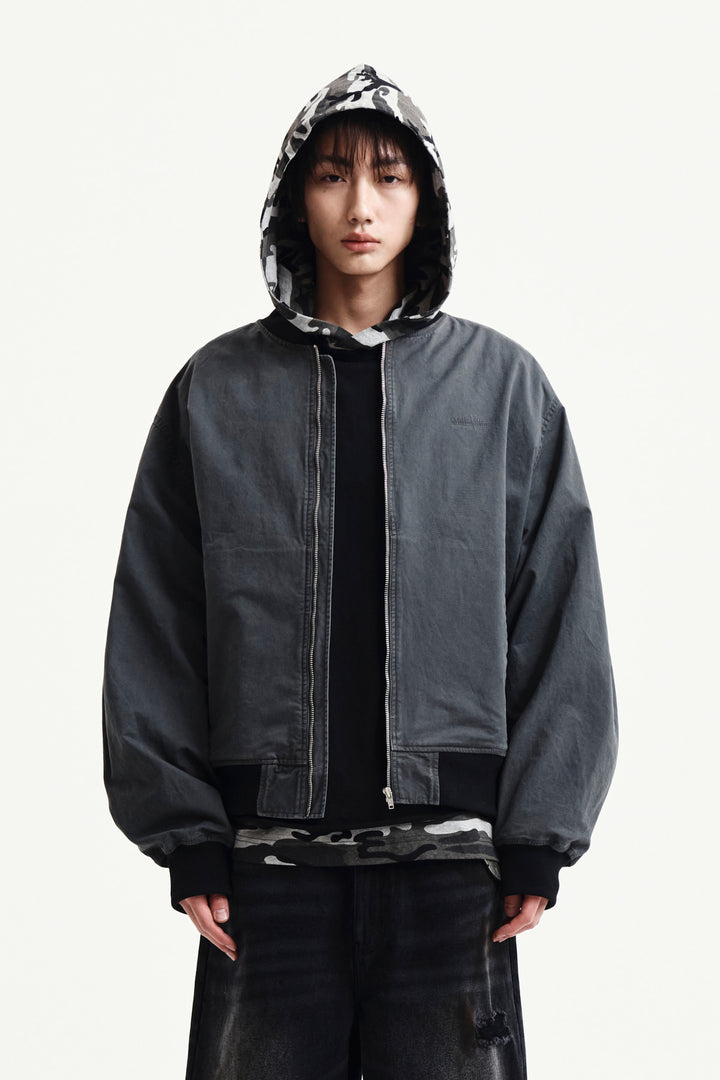 Matin Kim Vintage Washed Back Logo Jumper — Charcoal